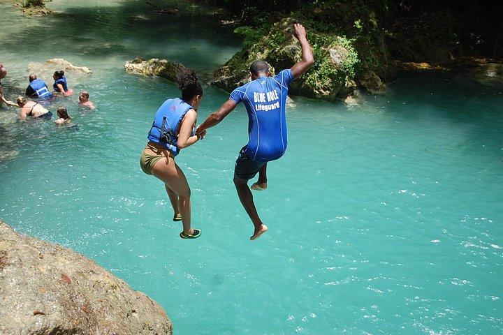 Blue Hole plus Secret Falls and Dunns River Falls Combo from Falmouth Hotels