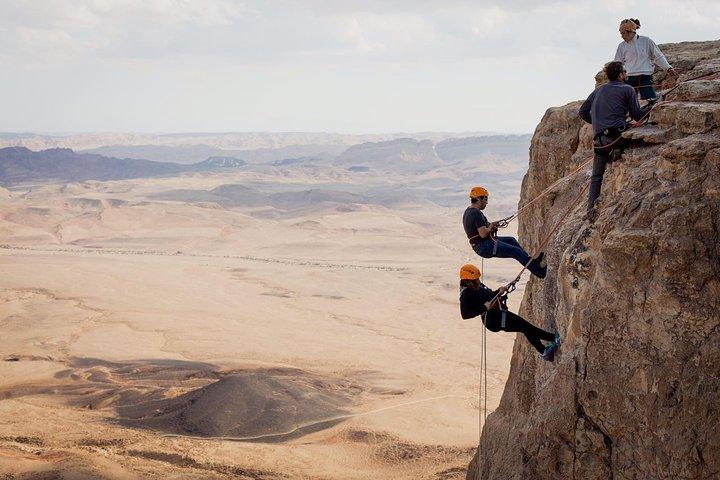 Rappelling Down the Ramon Crater Cliff