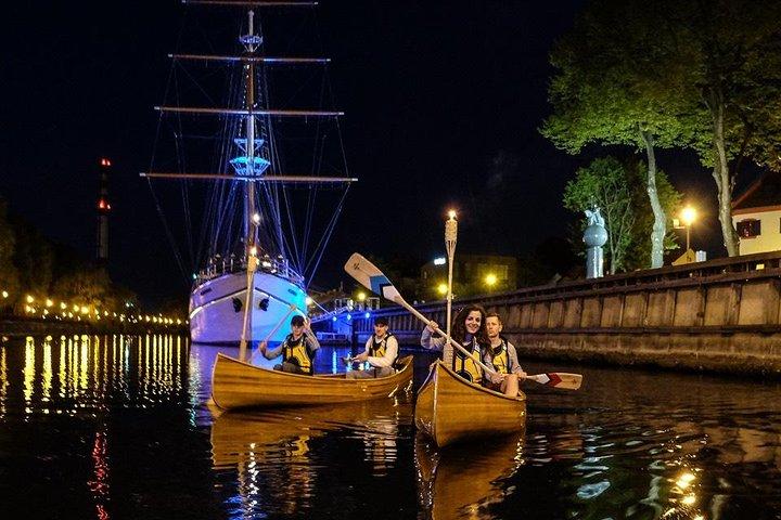 Night Canoe City Tour in Klaipeda
