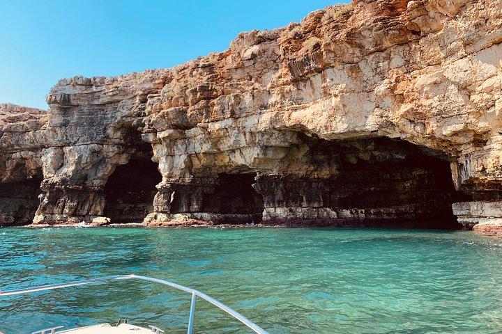 Boat tour of the Polignano a Mare caves with aperitif