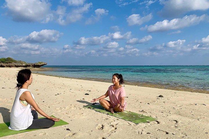 Private beach yoga where you can feel nature and the earth on Ishigaki Island