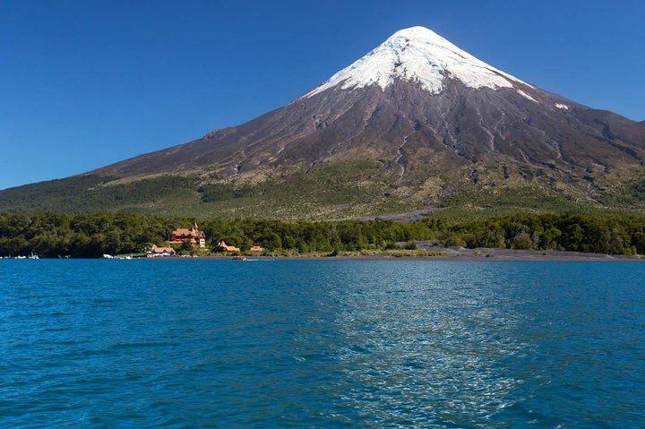 Osorno Volcano and Petrohue Falls from Puerto Varas and P Montt