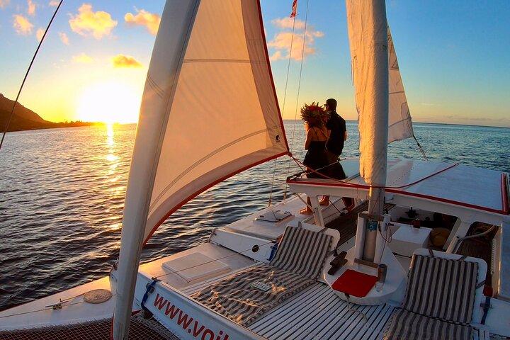 PRIVATE Sunset Cruise : Moorea Sailing on a Catamaran named Taboo