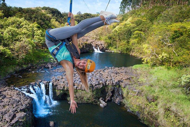 9-Line Waterfall Zipline Experience on the Big Island