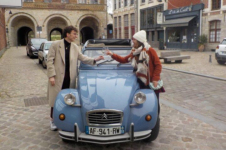 Private Lille Tour by Classic Convertible 2CV with Champagne