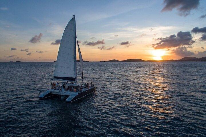 Cruz Bay Champagne Sunset Sail with Open Bar & Hors D'oeuvres