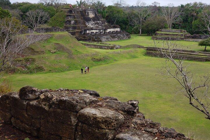 Private Altun Ha Ruins with Rum factory & Belize sign from Belize City