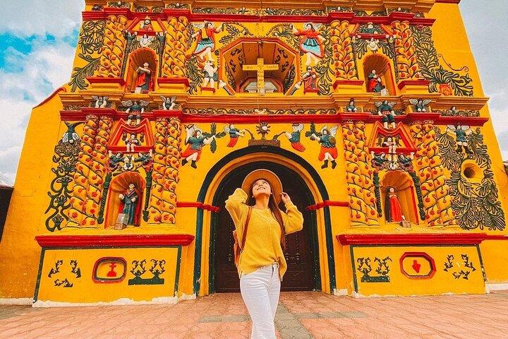 Iconic Yellow Church + Mayan Market + Small Town: Cultural Tour