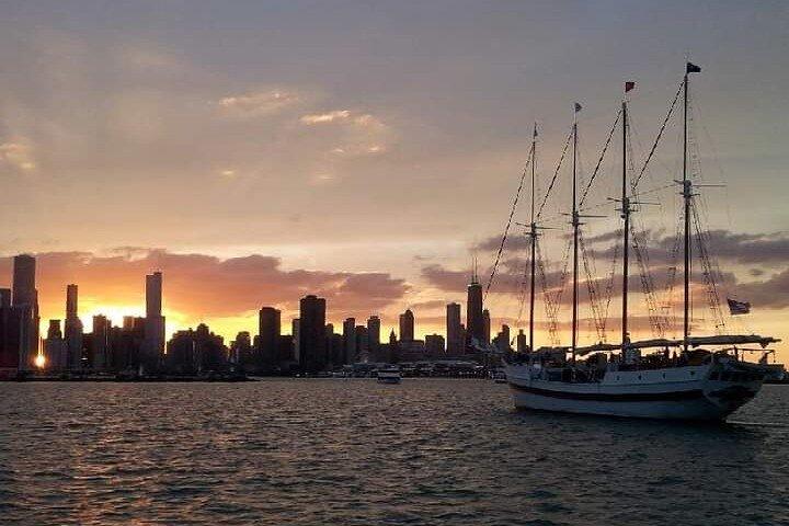 Chicago Skyline Sunset Sail Aboard a Tall Ship