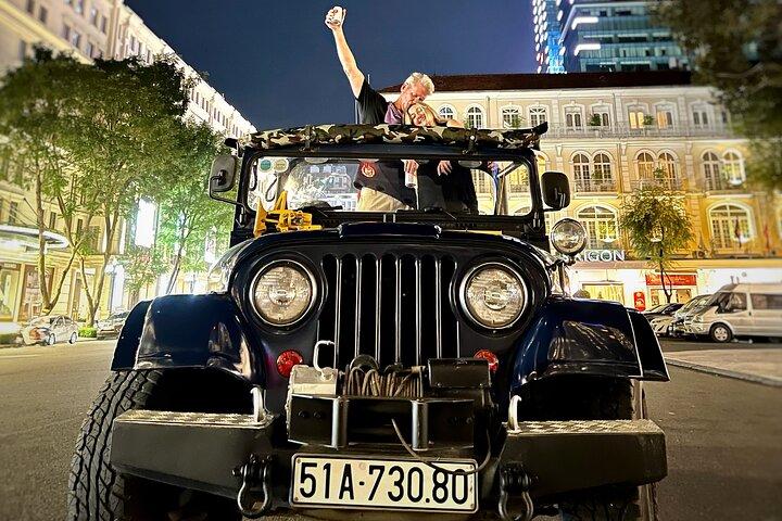Private Jeep City Tour Saigon by Night and Skybar Drink