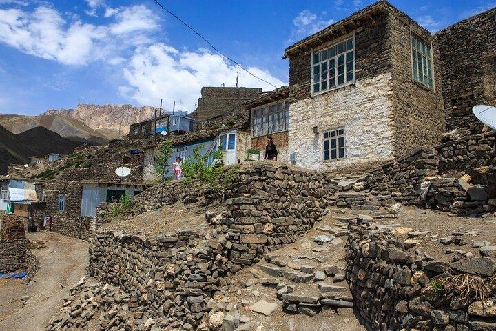 Guba-Khinaliq. UNESCO ethno-village and Candy mountains.