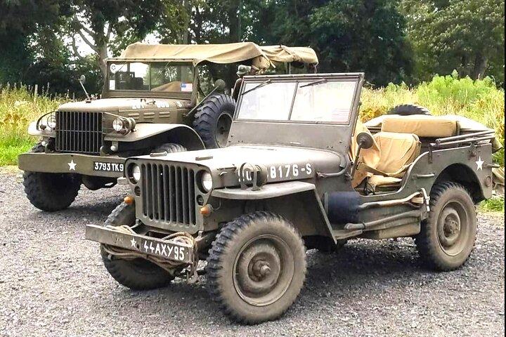 WW2 Jeep or Dodge truck tour of the Omaha Beach site