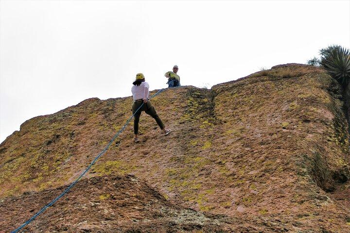 Rappelling in hills of Guanajuato
