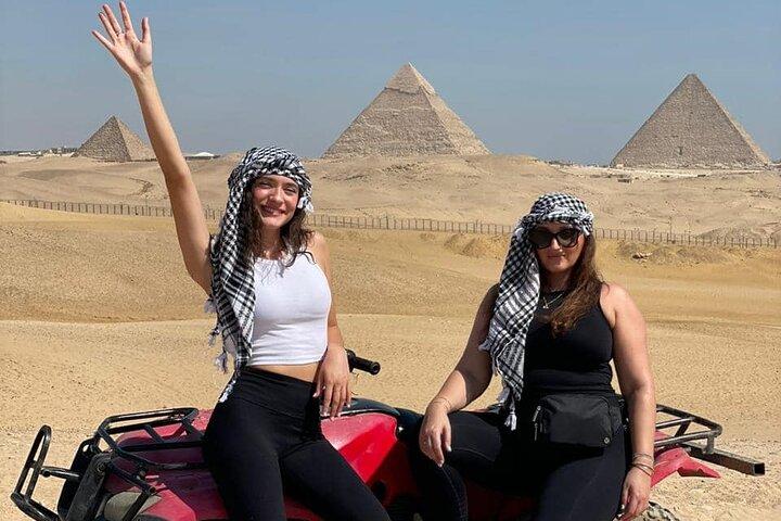 VIP Tour Giza pyramids sphinx ATV bike camel shopping dinner show