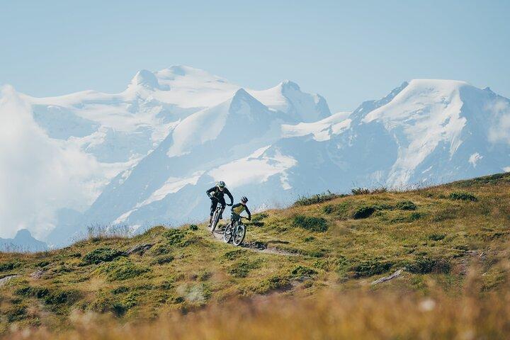 Ride at altitude above Chamonix on an electric mountain bike