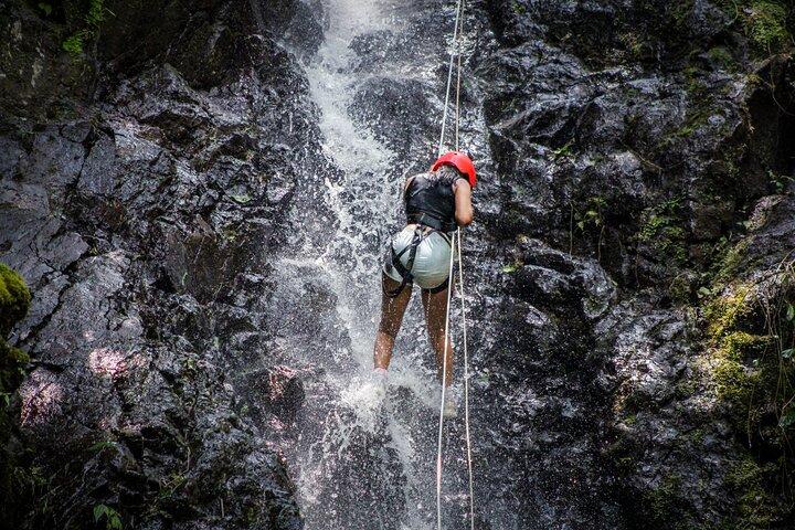 Canyoning Adventure Rappelling Waterfalls in Arenal Volcano