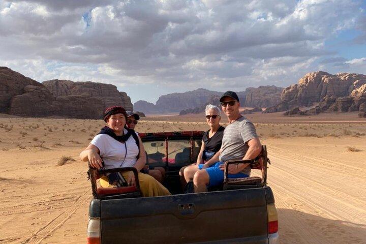 Wadi Rum Full Day Jeep Tour + Overnight in Bedouin Camp & Dinner 