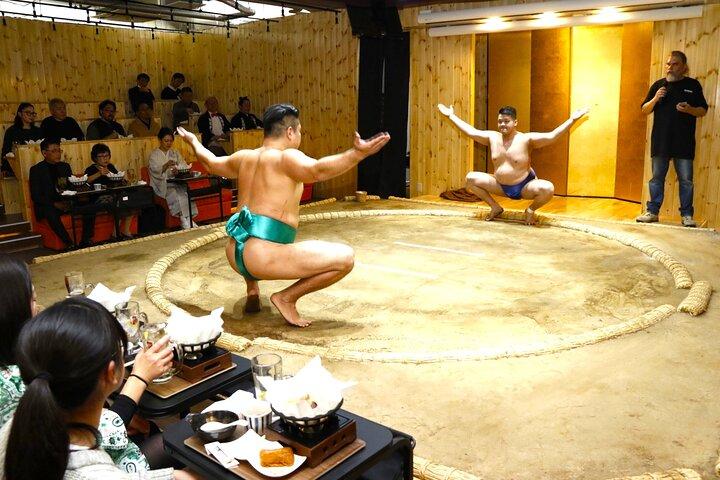 Tokyo Sumo Entertainment Show with Chicken Hot Pot and Photo