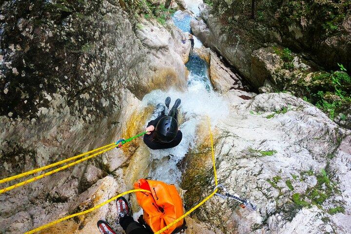 Dynamic Adventure Canyoning in Bovec with Free Photos and Videos