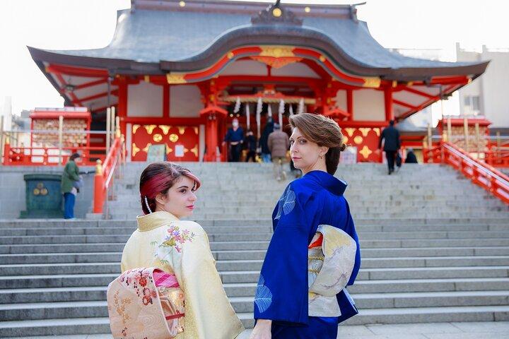 Private Kimono Cultural and Historical Walk in Kabukicho