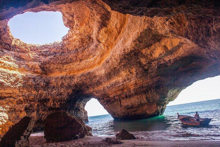 Benagil Cave by Boat + Carvoeiro + AlgarSeco Caves by Minivan from Lagos